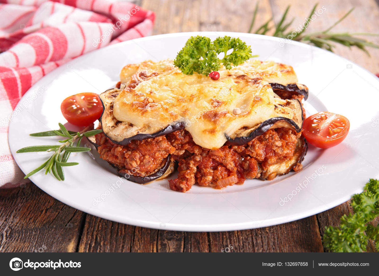 Moussaka (eggplant casserole) Stock Photo by ©studioM 132697858