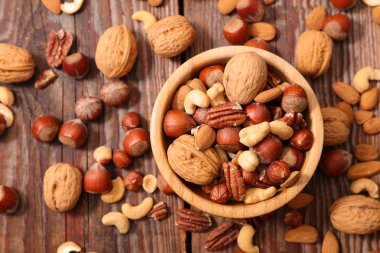 assorted nuts in bowl clipart