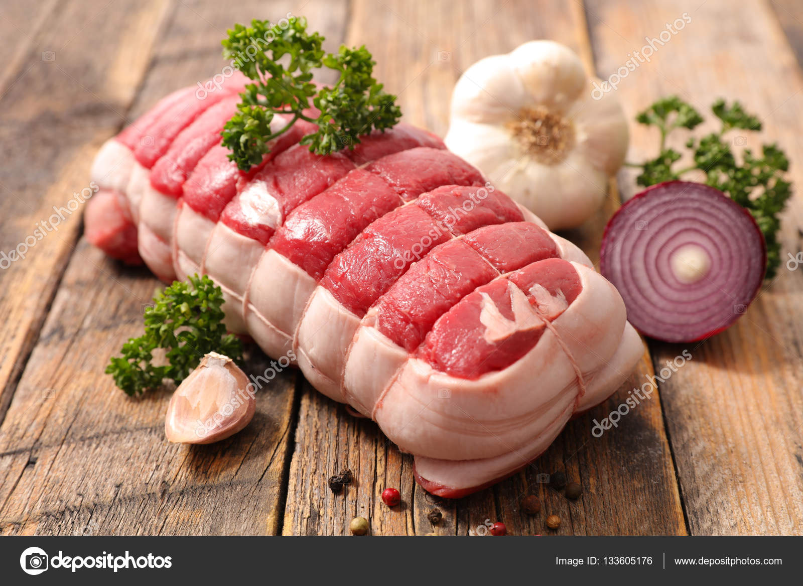 Raw roast beef — Stock Photo © studioM 133605176