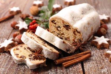 Noel stollen. Geleneksel Alman şenlikli pişirme 