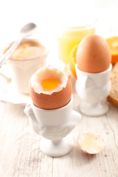 Boiled eggs on table — Stock Photo, Image