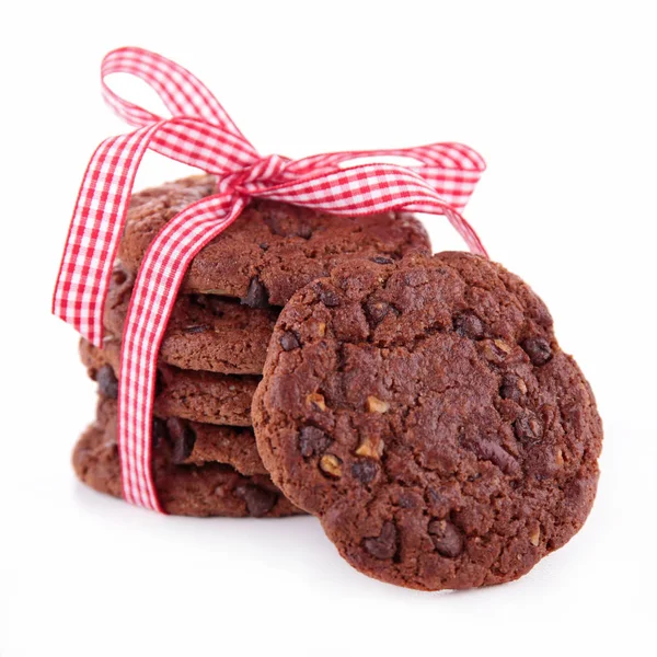 Chocolate cookies with ribbon — Stock Photo, Image