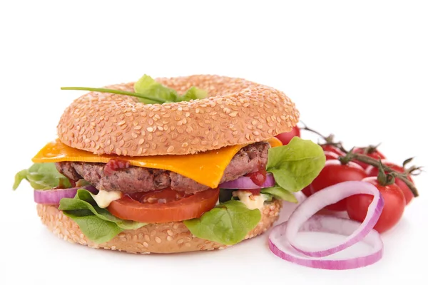 Hamburger avec boeuf et légumes — Photo