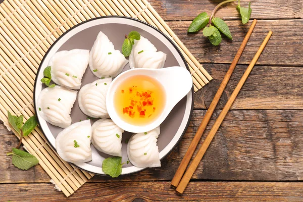 Dim sum pierogi, dania kuchni chińskiej, tajskiej — Zdjęcie stockowe