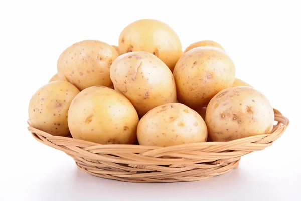 Raw potatoes in bowl — Stock Photo, Image