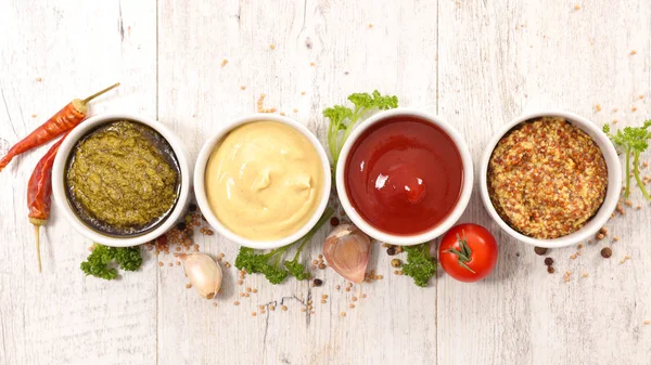 Assorted various of sauce dip — Stock Photo, Image