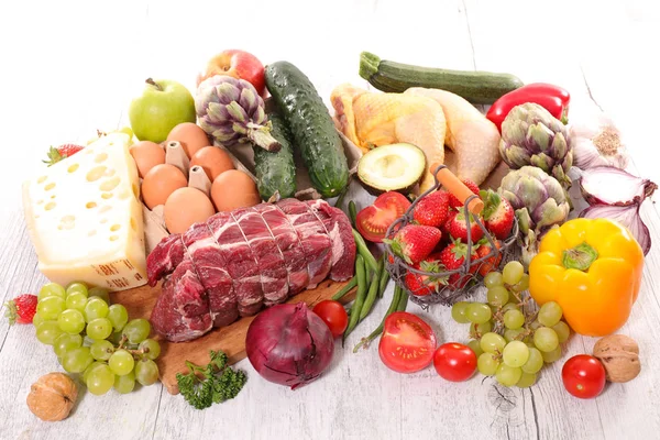 Assortment of raw food — Stock Photo, Image