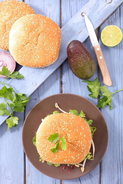 Veggie burger on table — Stock Photo, Image