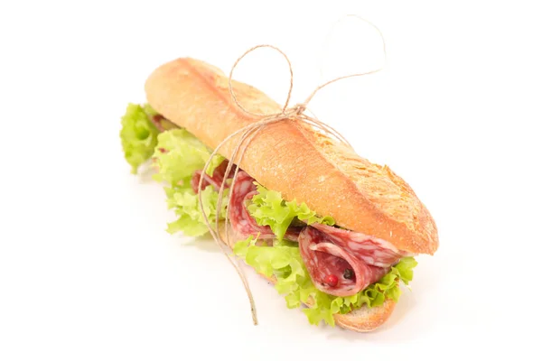 Panino al salame fresco — Foto Stock