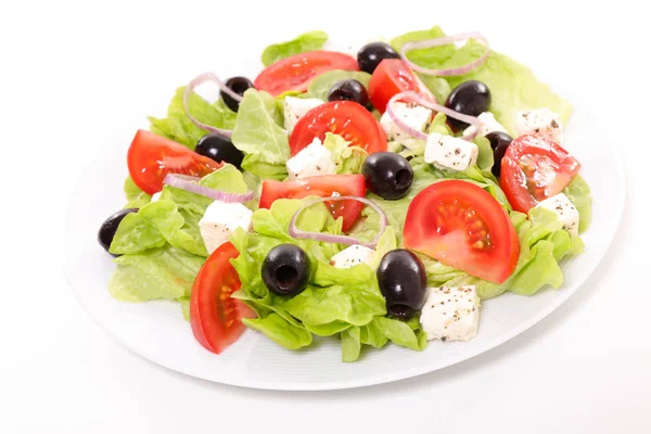 Řecký salát na talíři — Stock fotografie