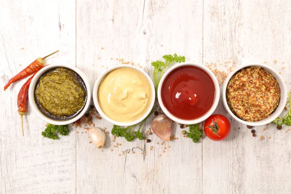 Assorted dip and sauce — Stock Photo, Image