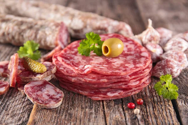 Salami food close up — стоковое фото
