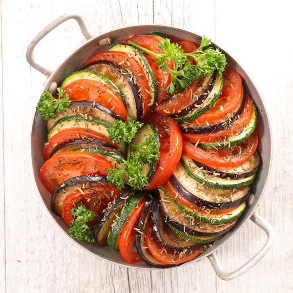Ratatouille, baked vegetables, tian — Stock Photo, Image