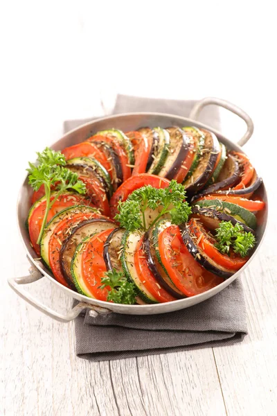 Ratatouille, baked vegetables, tian — Stock Photo, Image