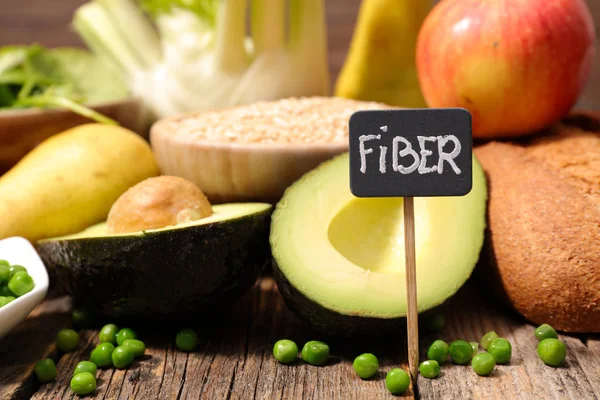 Seleção de alimentos com alta fibra — Fotografia de Stock