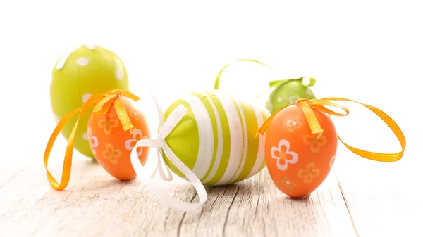 Easter eggs with bows — Stock Photo, Image