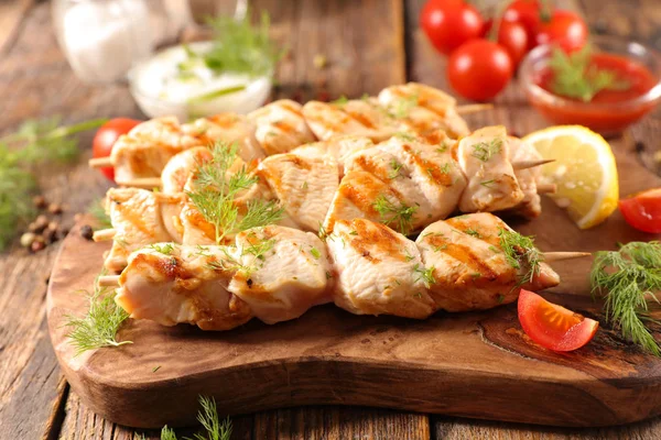 Grilled chicken skewers