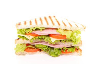 Jambonlu lezzetli sandviç.