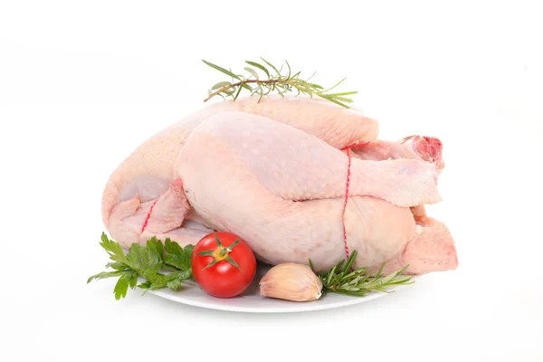 Pollo crudo con spezie — Foto Stock