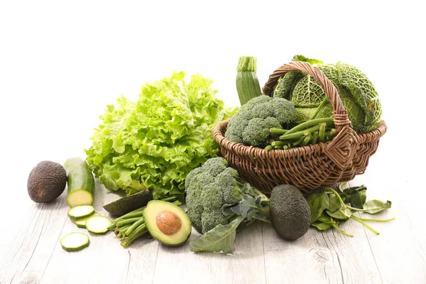 Nyers zöldségek és gyümölcsök — Stock Fotó