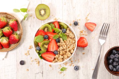 Yoğurtlu sağlıklı kahvaltı.