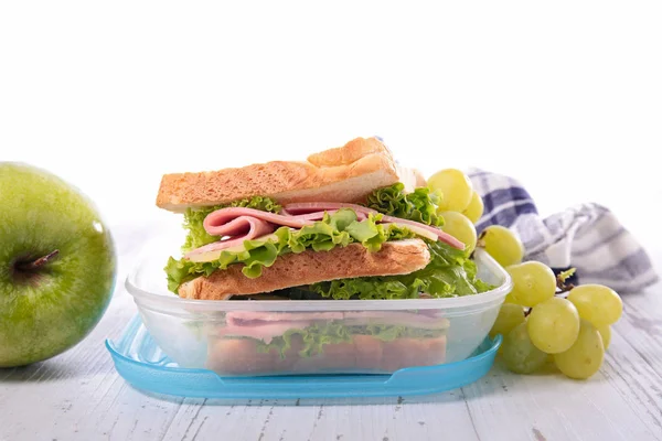 Sandwich in lunch box — Stock Photo, Image