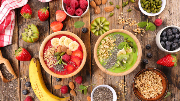 healthy breakfast composition