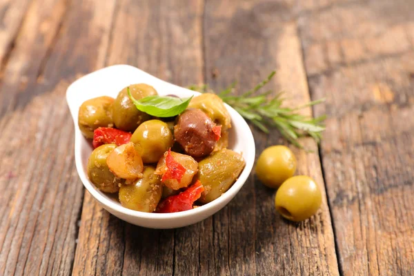 Marinated olives appetizer — Stock Photo, Image