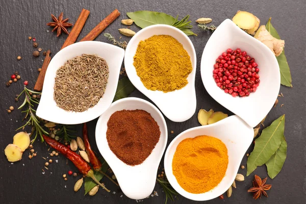 Assorted herbs and spices — Stock Photo, Image