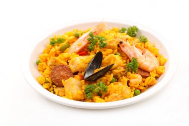 beyaz izole paella 