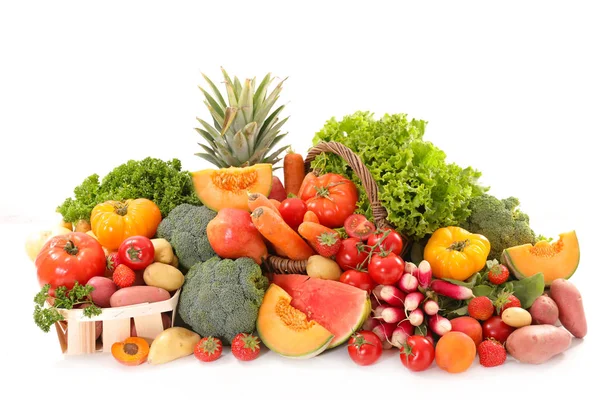 Gyümölcsök és zöldségek közelednek — Stock Fotó