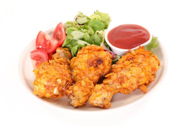 Ketçap ile kızarmış tavuk budu