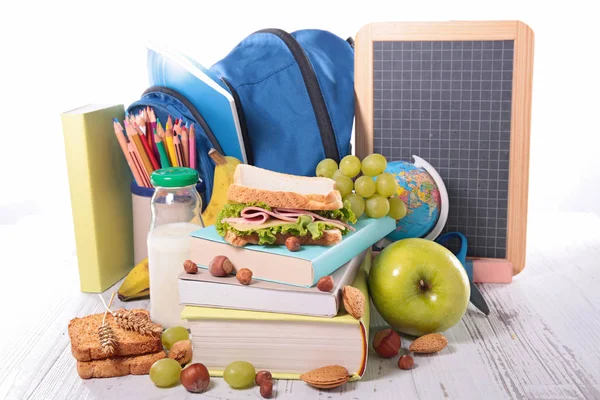 Food and scool accessories — Stock Photo, Image