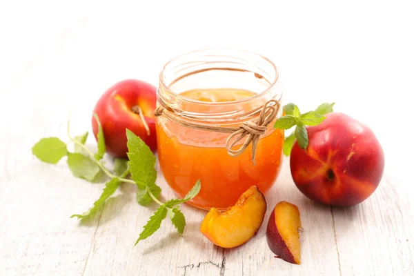 Peach jam in bowl — Stock Photo, Image