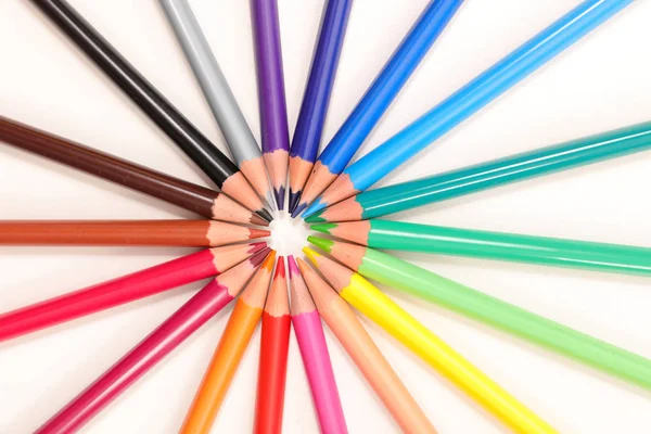 Διάφορα χρωματιστά μολύβια — Φωτογραφία Αρχείου