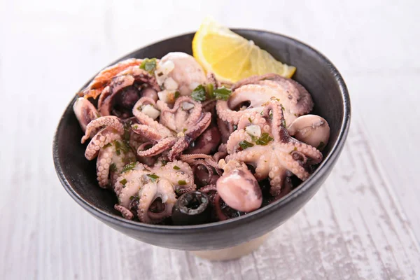 Bowl of octopus salad — Stock Photo, Image