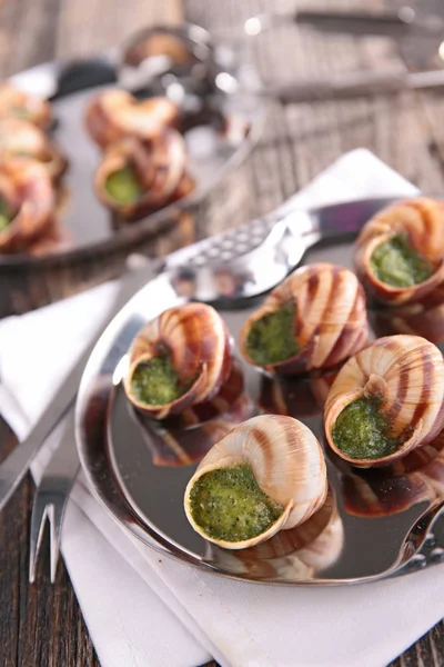 Gastronomy, escargot de bourgogne — 图库照片