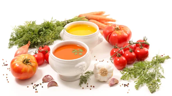 Two bowls  of soup — Stock Photo, Image