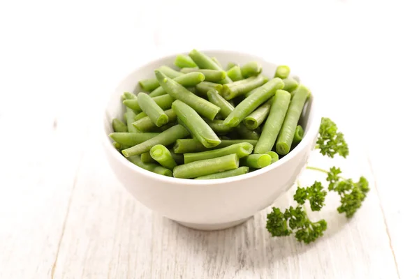 Green beans in bowl — Stock Photo, Image