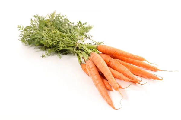 Cenouras e folhas frescas — Fotografia de Stock
