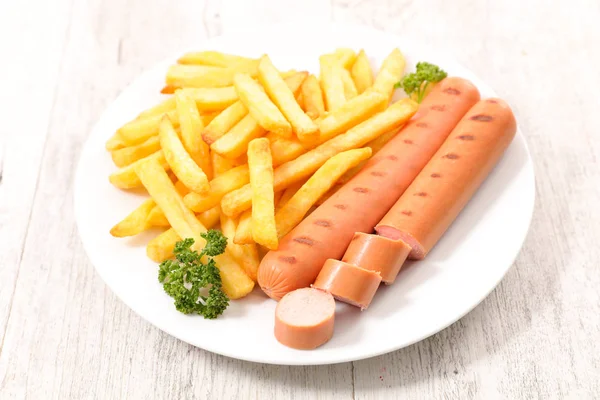 sausages and french fries