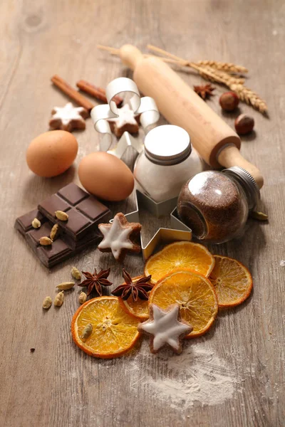 Christmas baking ingredients — Stock Photo, Image