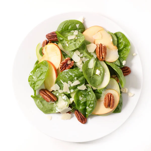 Spinach salad in plate — Stock Photo, Image