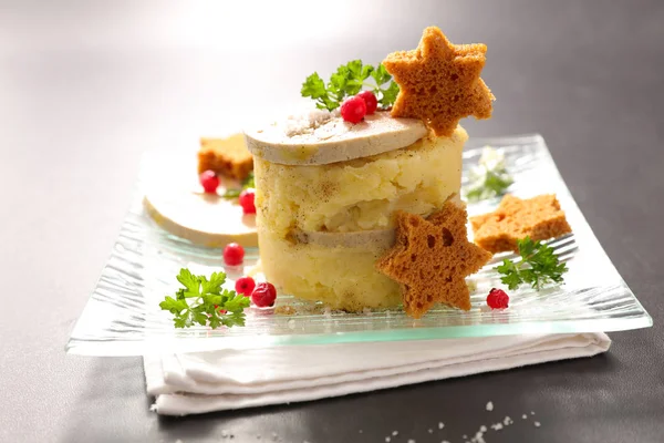 Puré de papa con foie gras — Foto de Stock