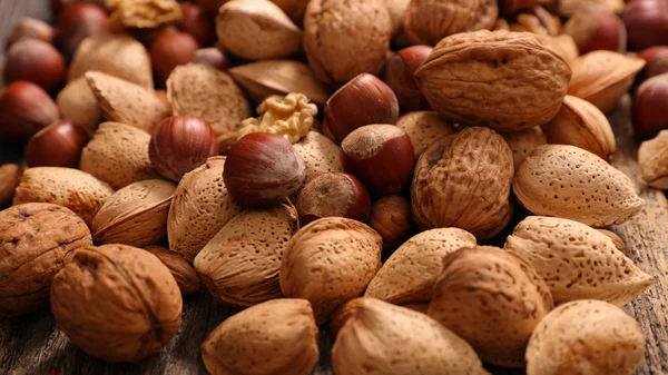 Assorted nuts texture — Stock Photo, Image