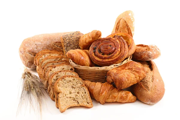 Pão e pastelaria variados — Fotografia de Stock