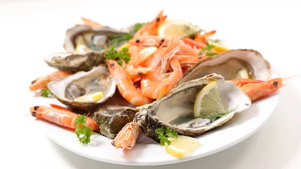 Big Platter Delicious Seafood — Stock Photo, Image