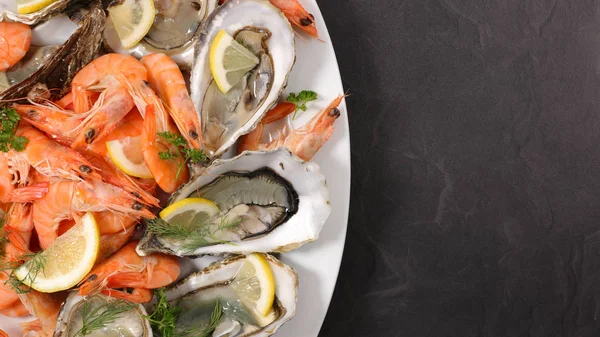 Big Platter Delicious Seafood — Stock Photo, Image
