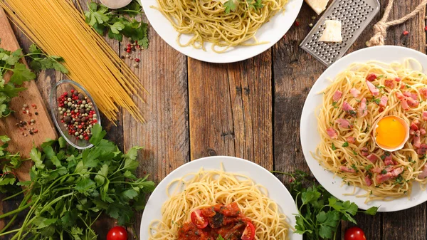 assorted spaghetti with traditional Italian sauce