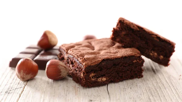 Köstliche Hausgemachte Schokolade Brownie — Stockfoto